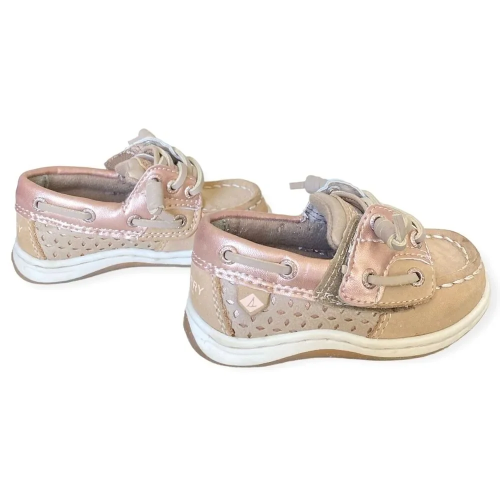 Toddler Boat Shoes Size 6 SPERRY TOP-SIDER Songfish Deck Shoes Slip On Pink Tan